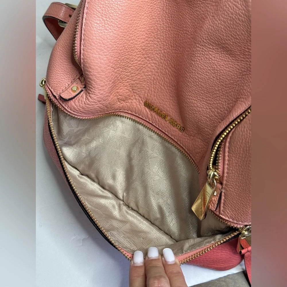 Michael Kors Adina Leather Backpack Grapefruit Color